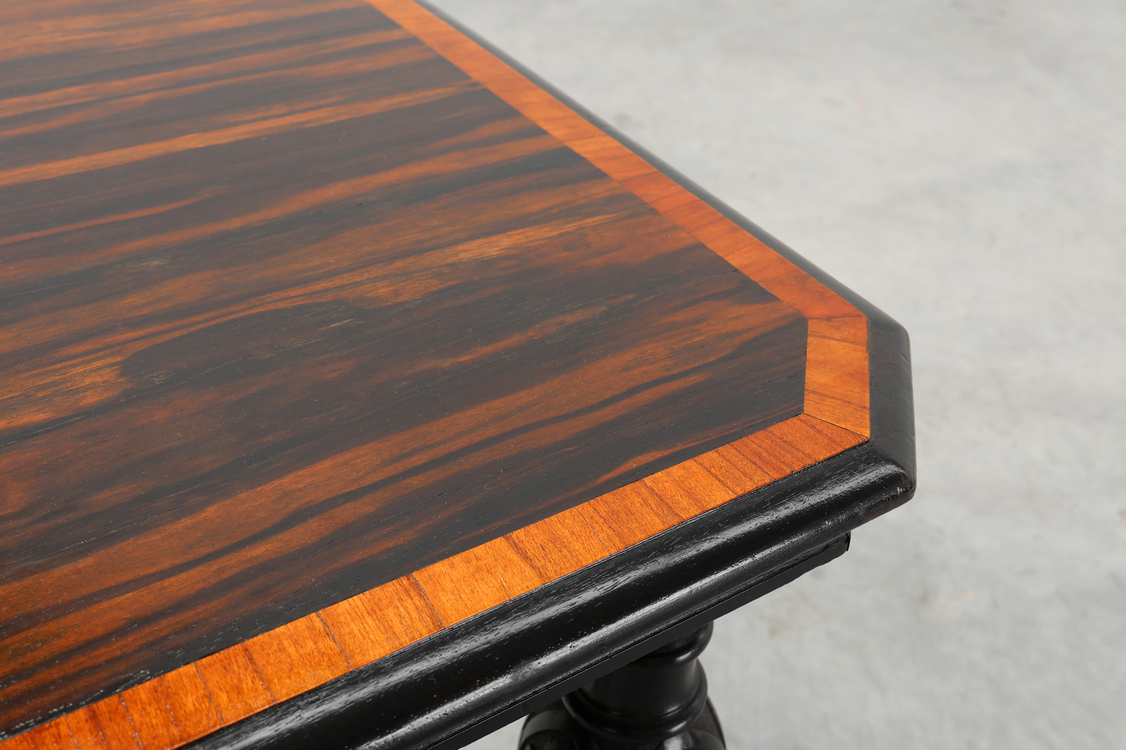 19th Century English side table with geometric wood inlay by John Taylor & Sonsthumbnail